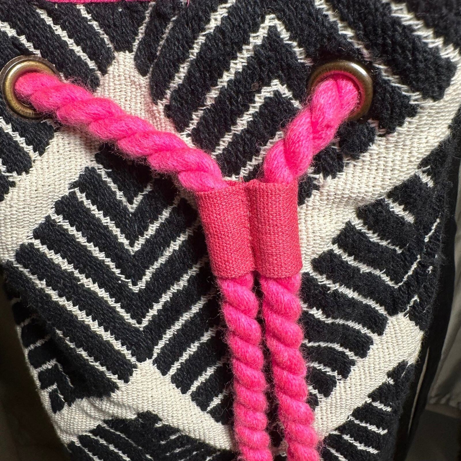 World Market Drawstring Chevron Bag