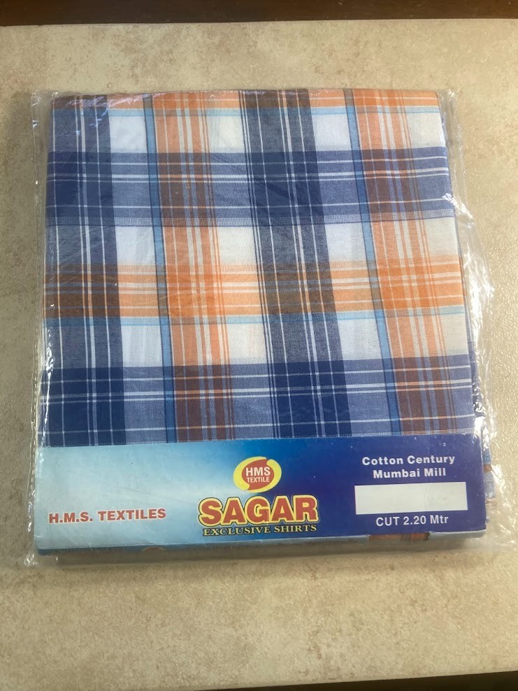 NEW Kafeel Handloom Adhunik Fabric Cut 2.20 Mtr Red Plaid Unstitched Men Shirt