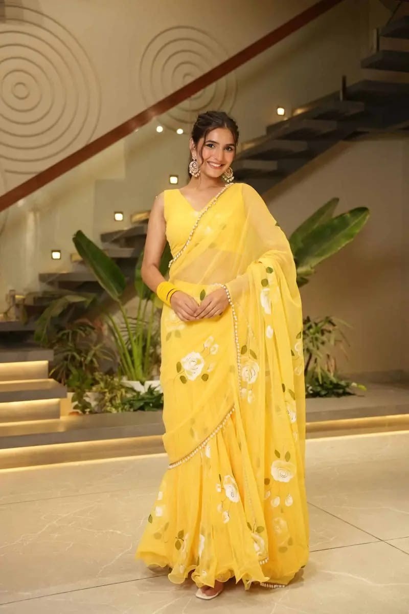 Ready-to-Wear Designer Saree for Adults Bollywood Party and Indian Pakistani Wed