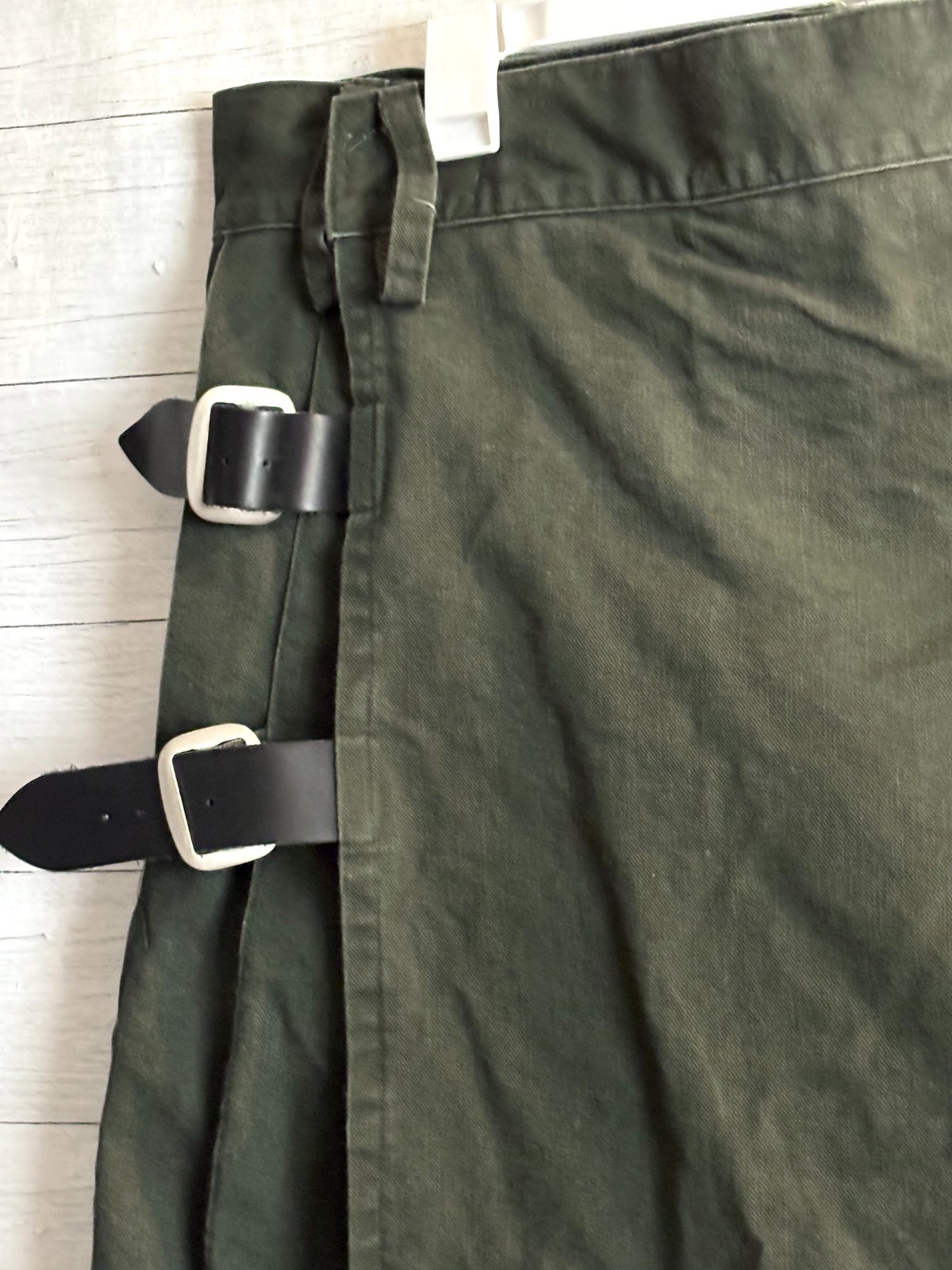 Kommando Kilts Utility Waist Size 46 48 Olive Green Pleated Buckle Pockets 2XL