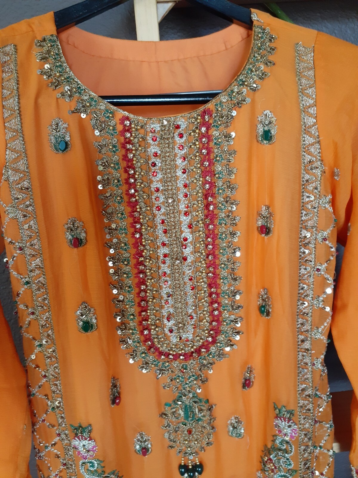 Pakistani Indian 2Piece Dress Handwork Heavy Embroidery Beaded Stones New custom