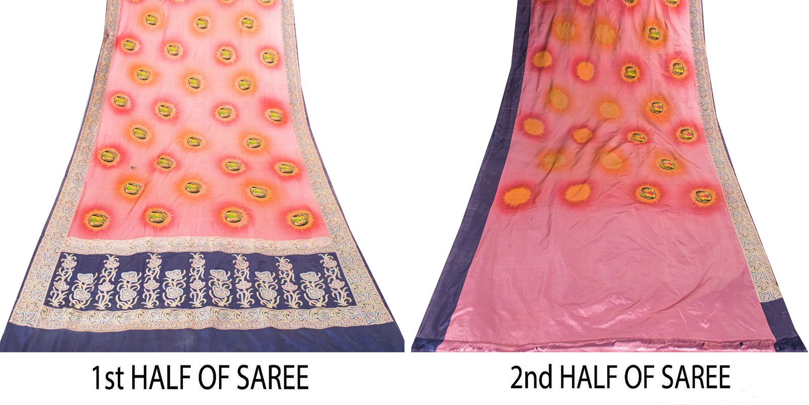 Sanskriti Vintage Pink Pure Silk Saree Woven Print Patch 5+Yd Fabric With Blouse