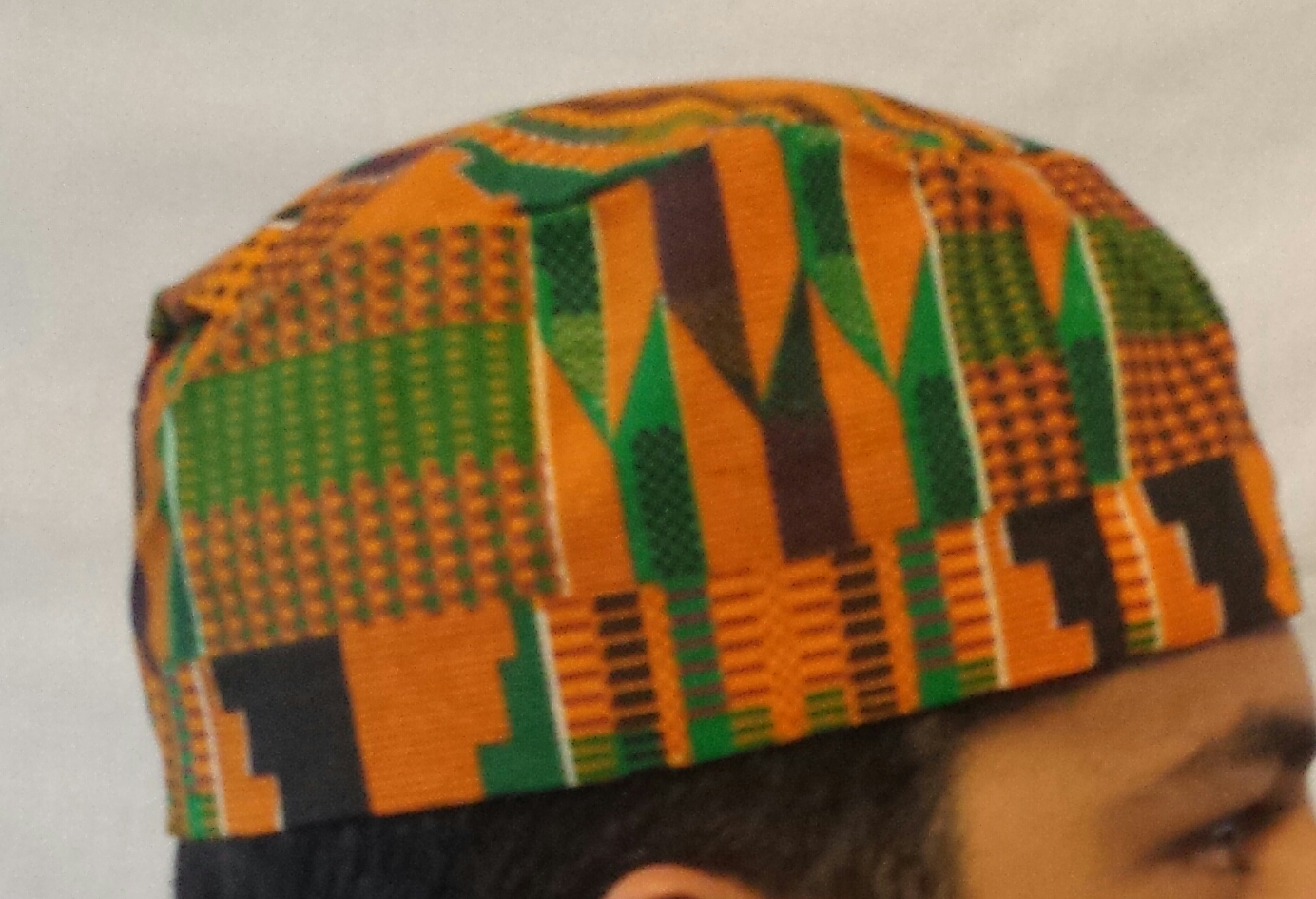 Kente Print Wax Kufi Hat CAP African Dashiki Hippy Boho Traditional Free Size