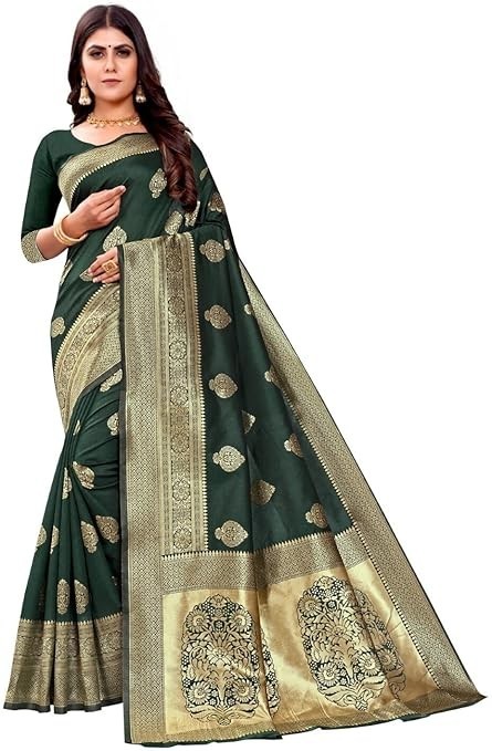 Woven Trendy Kanjivaram Soft Lichi Silk Saree With Blouse Piece