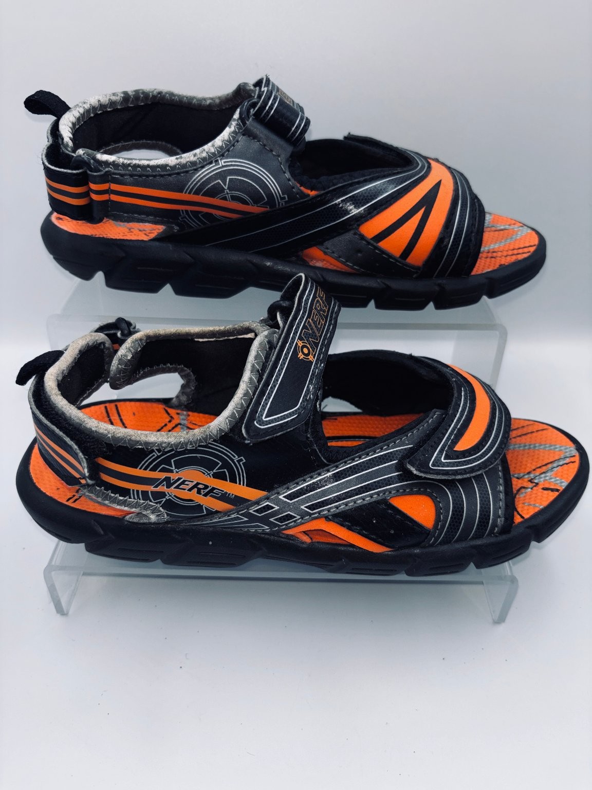 NERF Boys Sandals Size 6 Black Orange Water Shoes Active