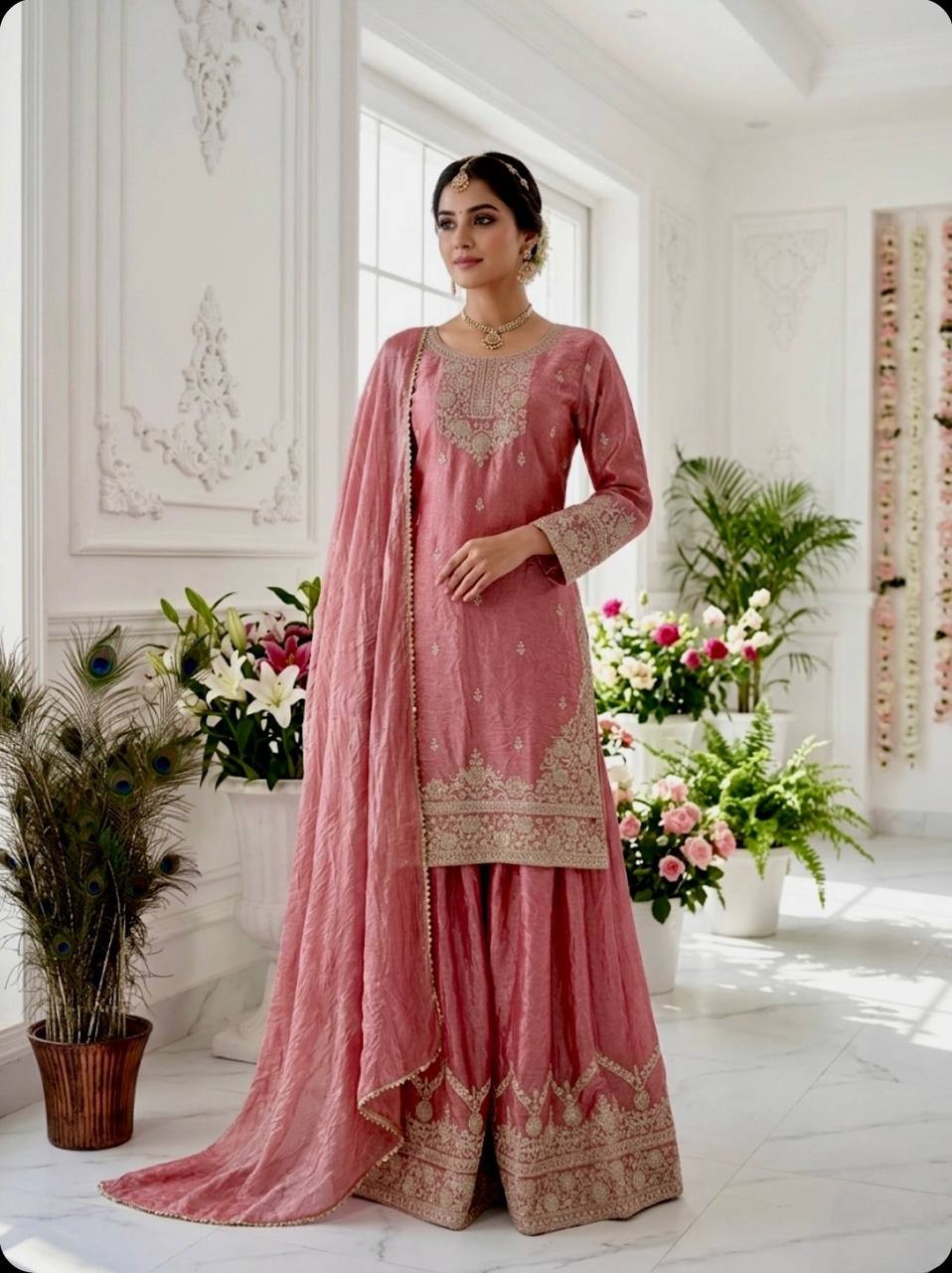 Designer Heavy Fancy Silk Salwar Embroidered Party Wear Ready To Wear Bollywood