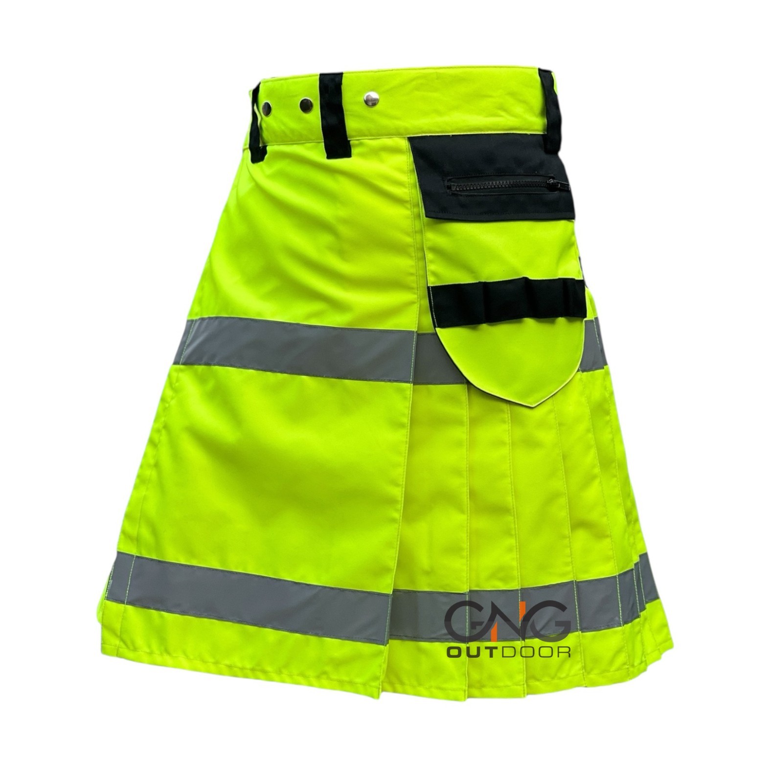 Men’s Neon Green Firefighter Kilt Reflector Tape Utility Kilt Sizes 28″ to 62″