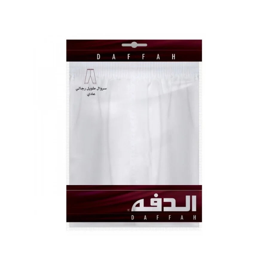 Daffah Men’s Under Thobe Serwal/Pants – White X- Large-(30)(L:EW-530)