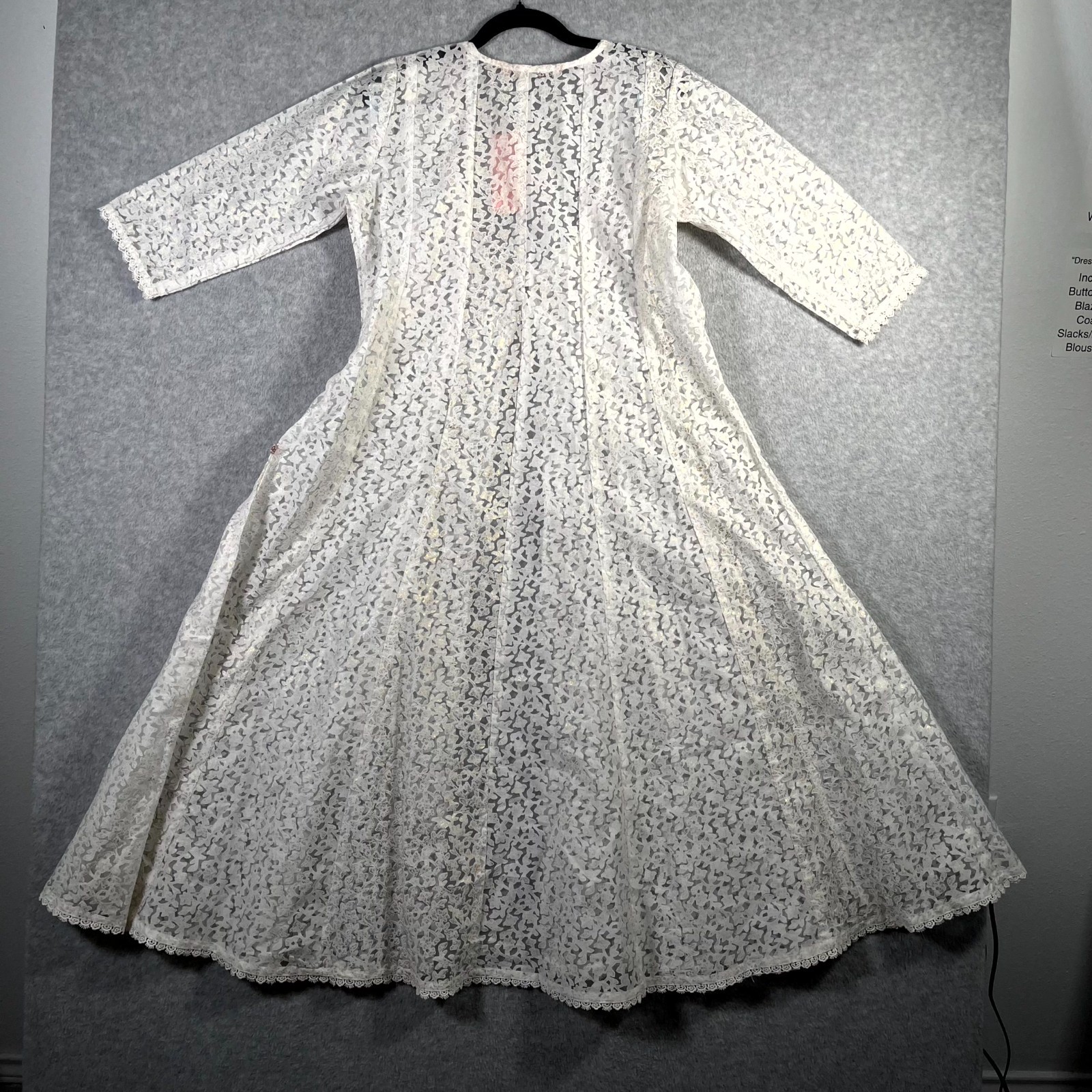 Avaasa Kurta Jacket Womens Small Off White Gold Metallic Sheer Lace Trim Cotton