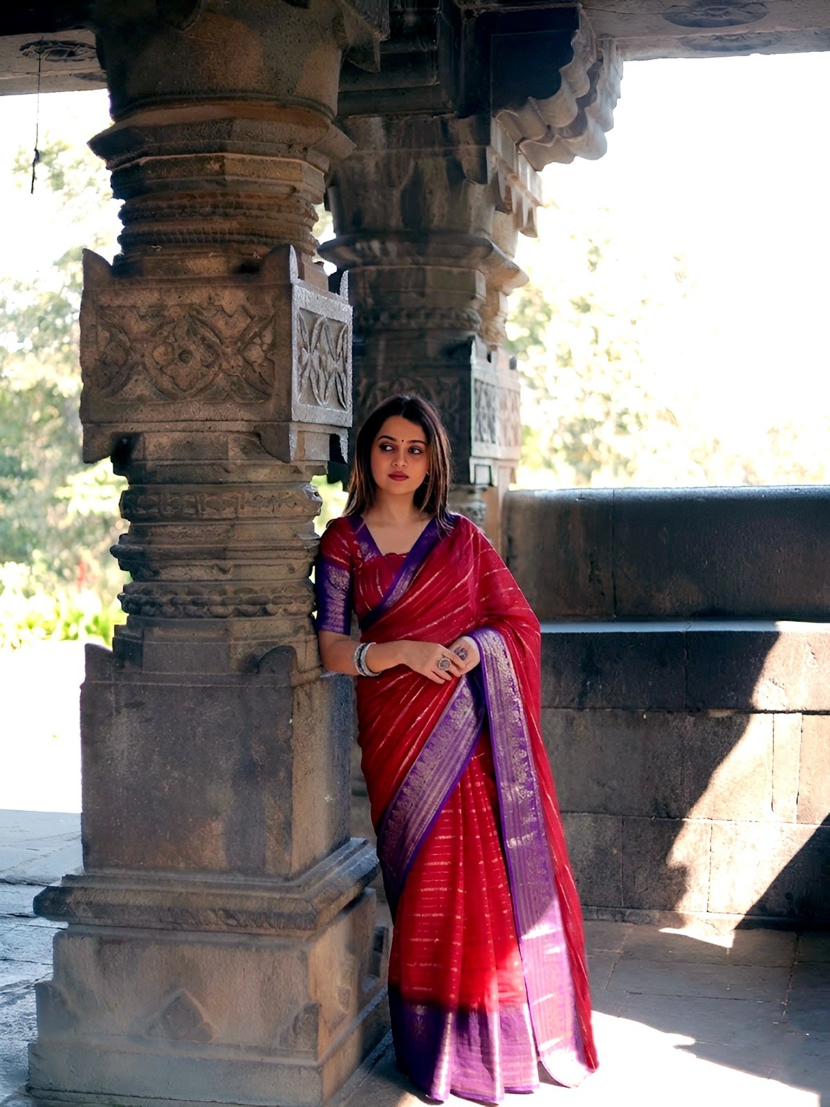 Women’s Wear Beautiful Crepe Saree With Blouse For Wedding And Party