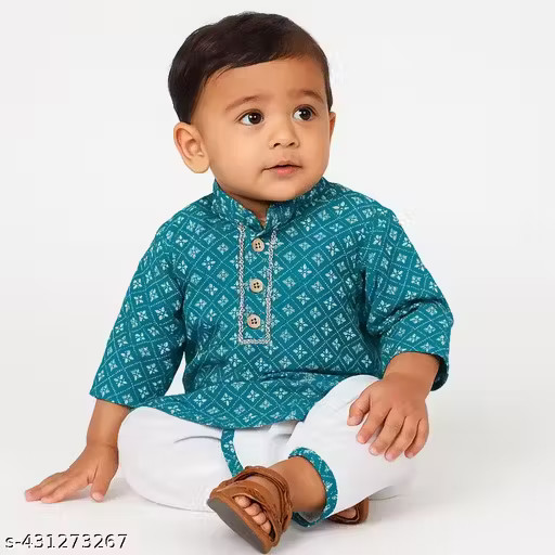 Tradition Boys Printed Cotton Kurta Dhoti Set_Kids Ethnic Wear Kurta set cotton