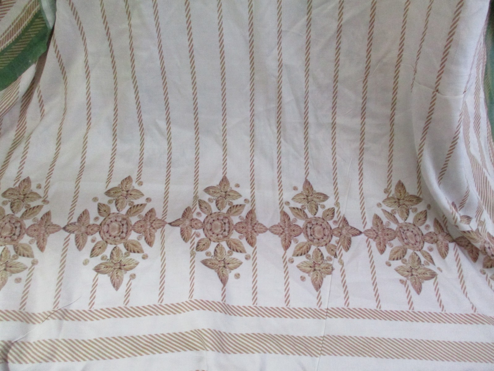 Womens Silk Saree / Shawl/ Scarf W/Pink Gold Paisley Green Floral Border 40 x 96