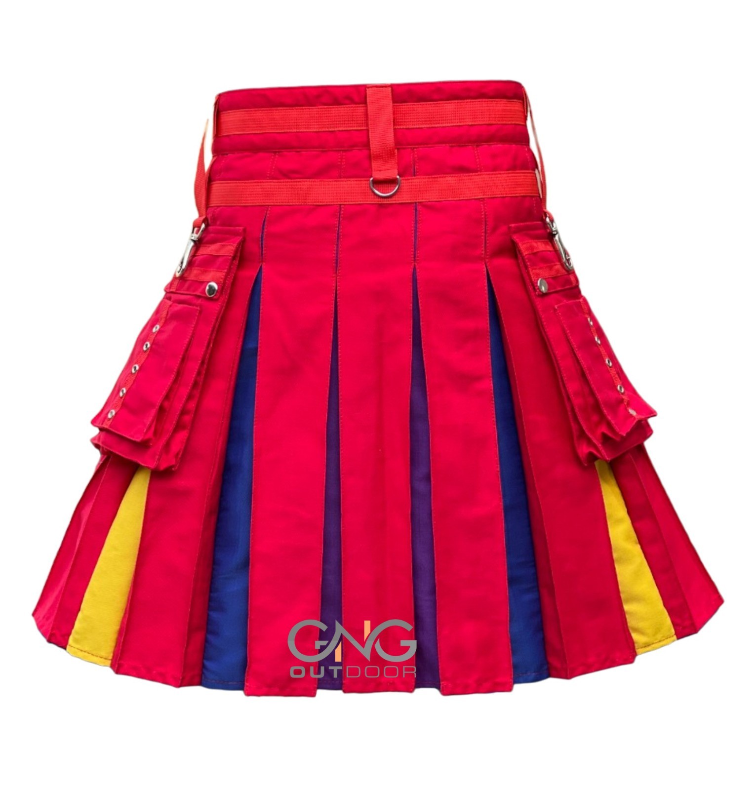 Men’s Red Rainbow Hybrid kilt Pride kilt LGBT Gay kilt Modern Utility kilt