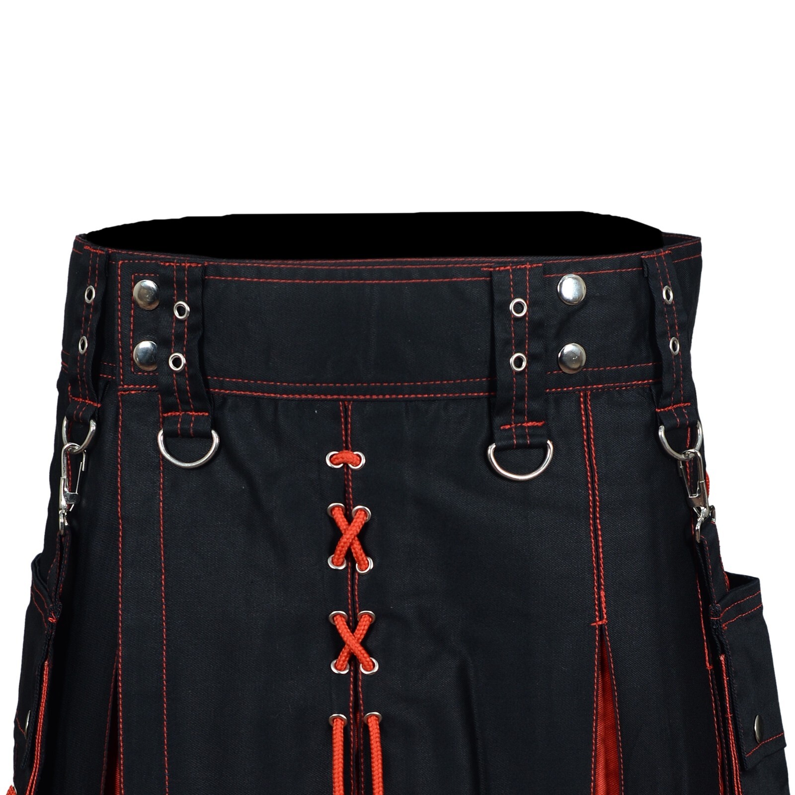 Highlander Fashion Utility Hybrid Kilt Red Pleated Scotttish Modern Kilt For Men