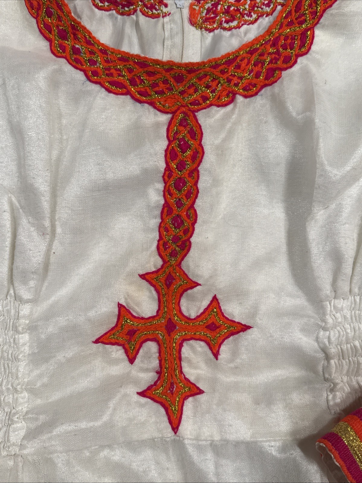 Ethiopian Traditional Dress Handmade Habesha Kemis Embroidered Floral Maxi Dress