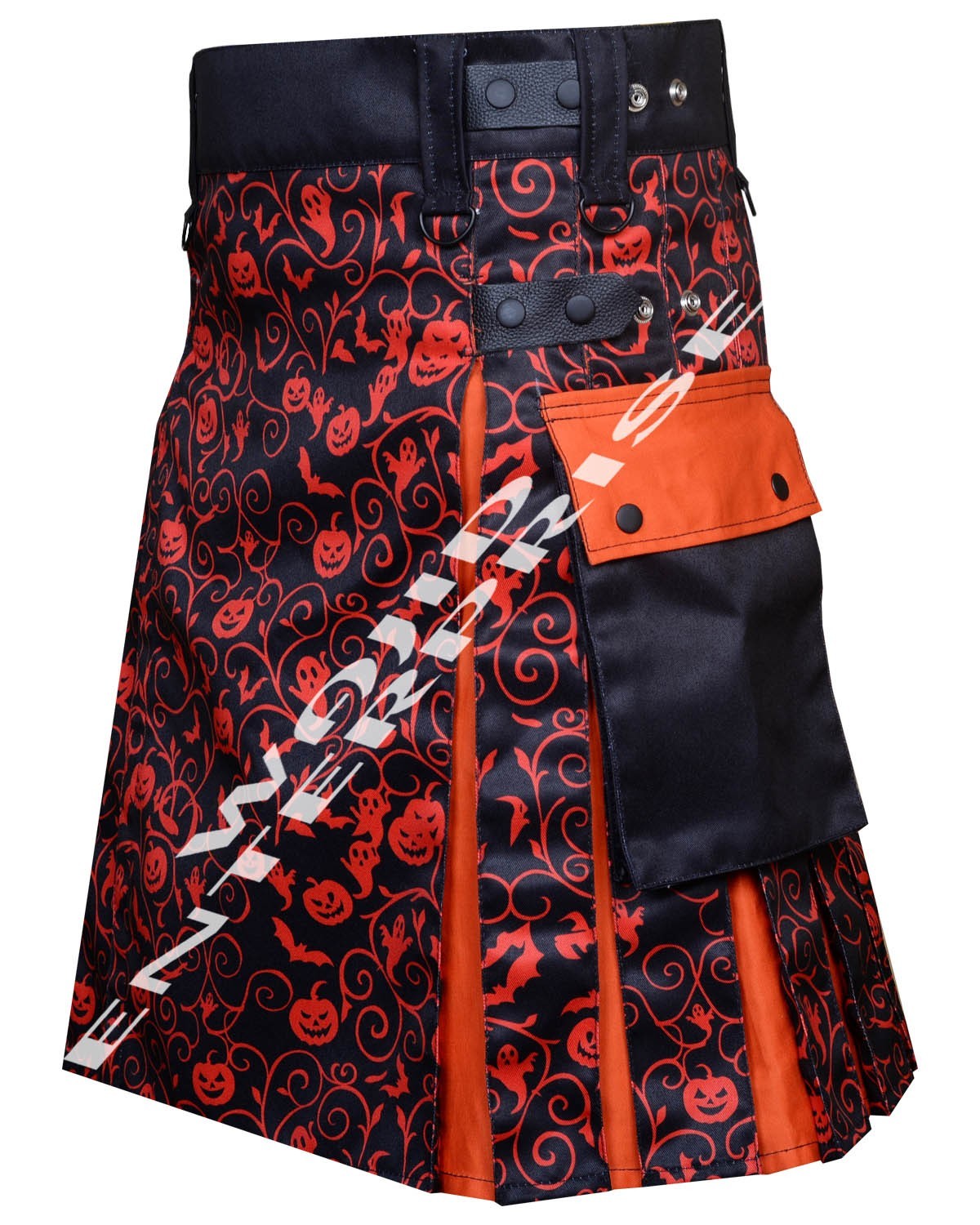Handmade Scottish Halloween Hybrid Utility Kilt 100% Cotton Kilt Men Custom Size