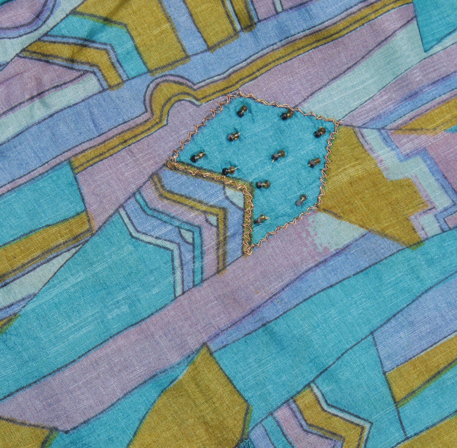 Sushila Vintage Multi-Color Saree Pure Silk Printed & Embroidered Sari Fabric