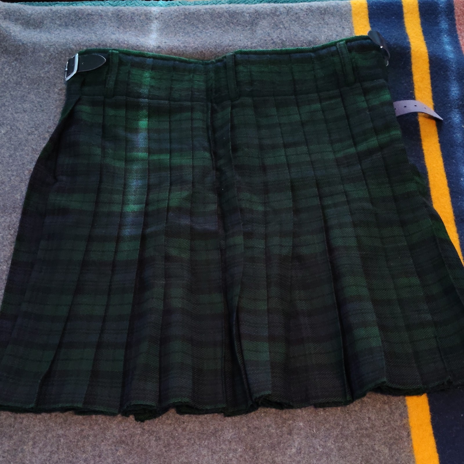 Scottish Design Tartans Green Tartan Traditional Kilt Skirt Acrylic Size 40