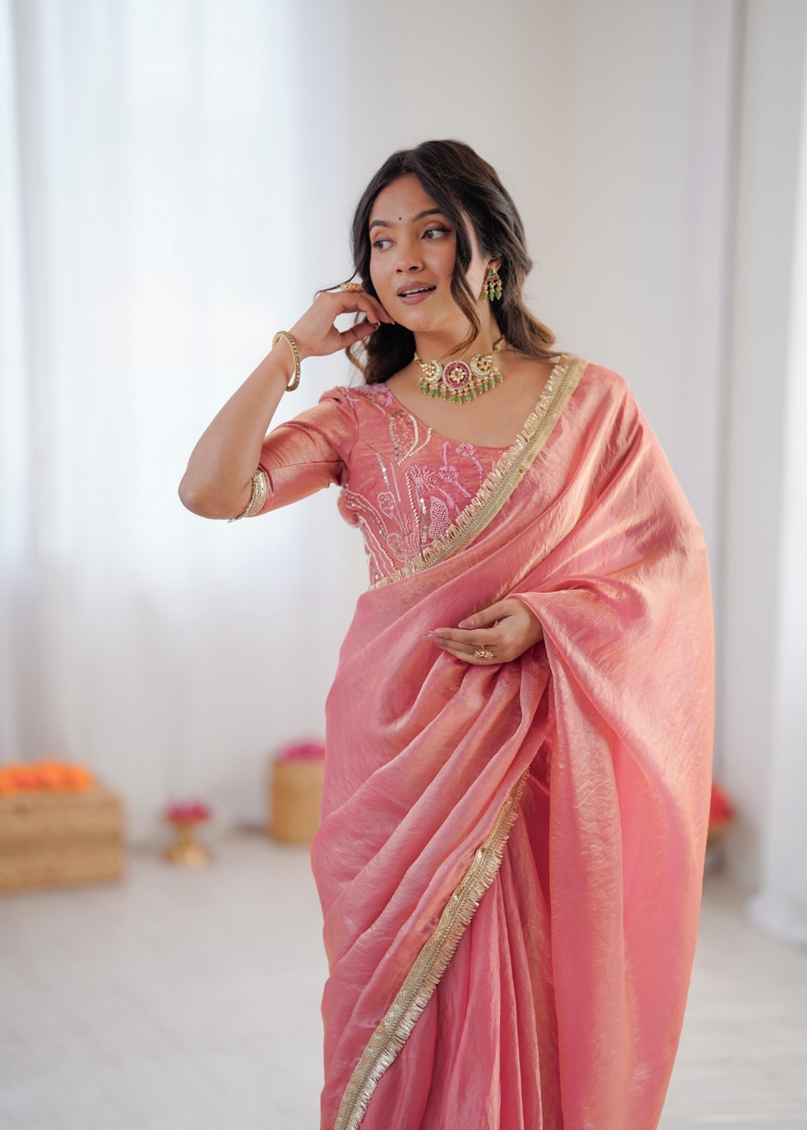 Saree Party Indian Wear Sari Designer Bollywood Blouse Wedding Ethnic Pakistani