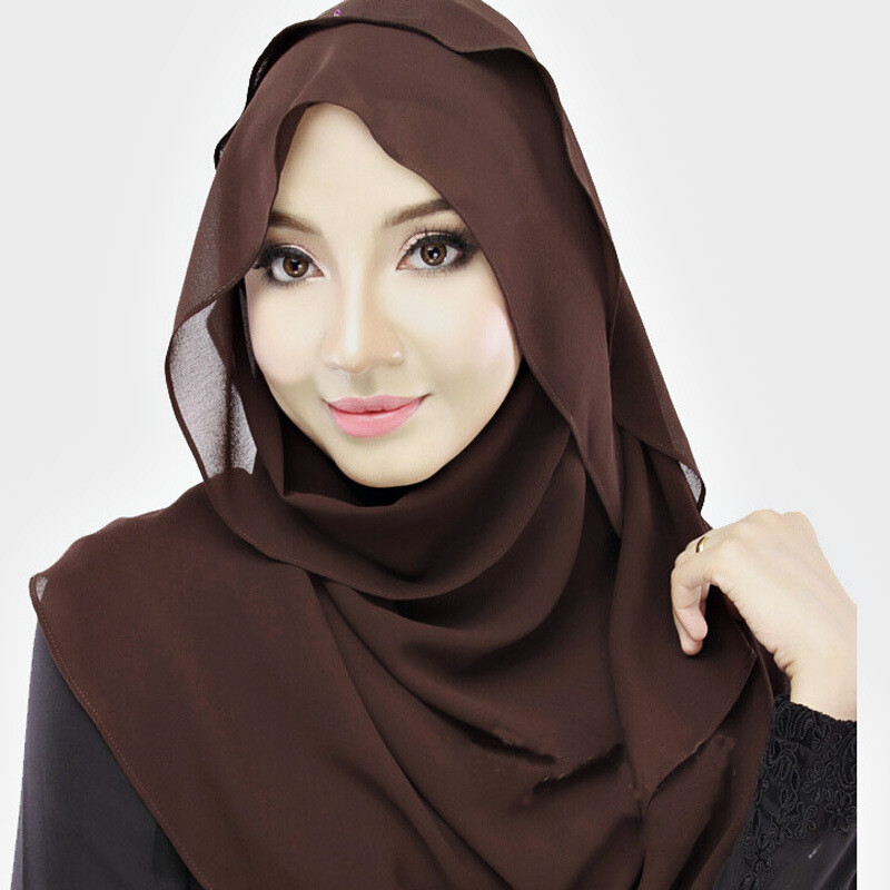 Muslim Plain Chiffon Hijab Scarf Scarves Long Shawl Female Muslim Hijab Wraps