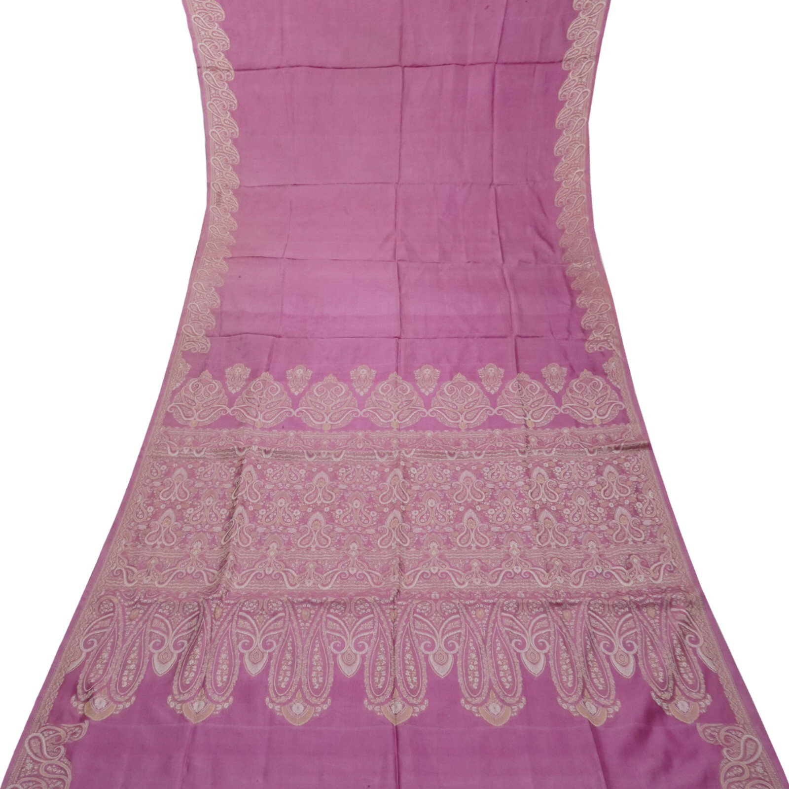 Vintage Pink Sarees 100% Pure Silk Woven Indian Sari 6YD Decor Craft Fabric