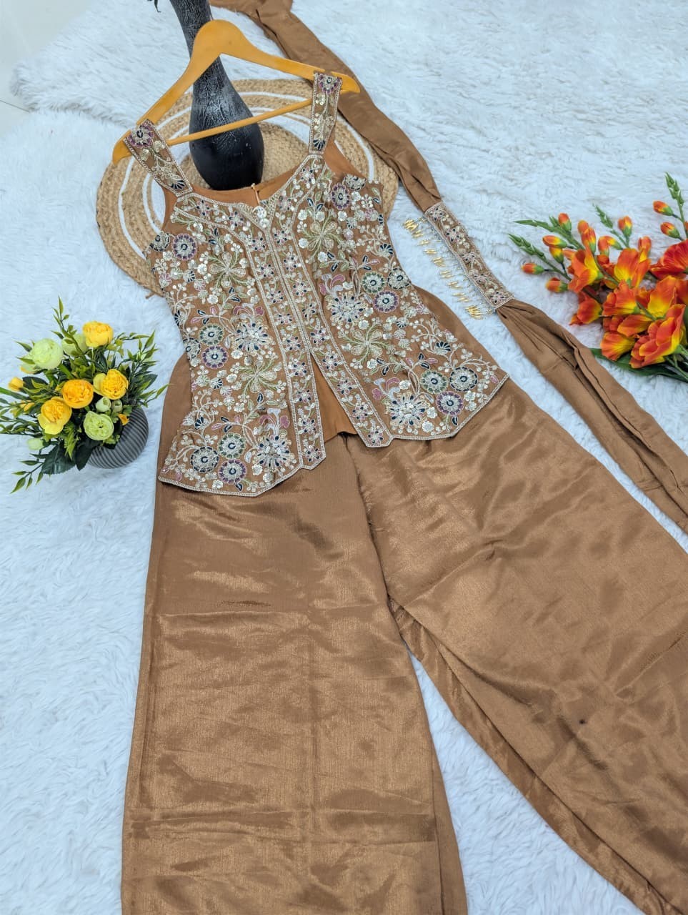 WEDDING PUNJABI SHARARA PALAZZO SALWAR SUIT PLAZZO KURTI SHALWAR KAMEEZ SUIT EID