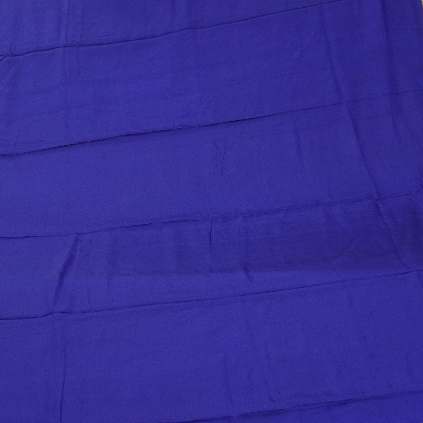 Vintage Blue Sarees 100% Pure Mysore Crepe Silk Zari Woven Sari 5YD Craft Fabric