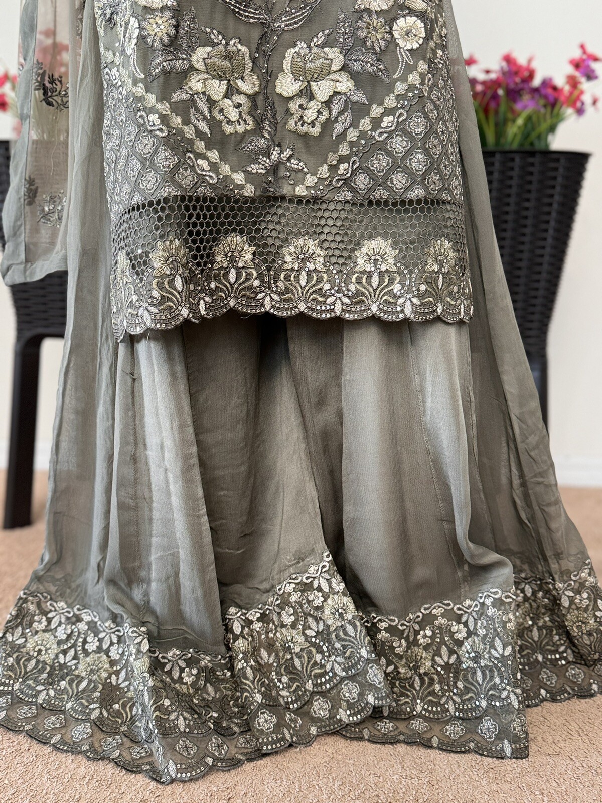 Pakistani Indian Shalwar Kameez For Women – Original Chiffon Wedding, Partywear