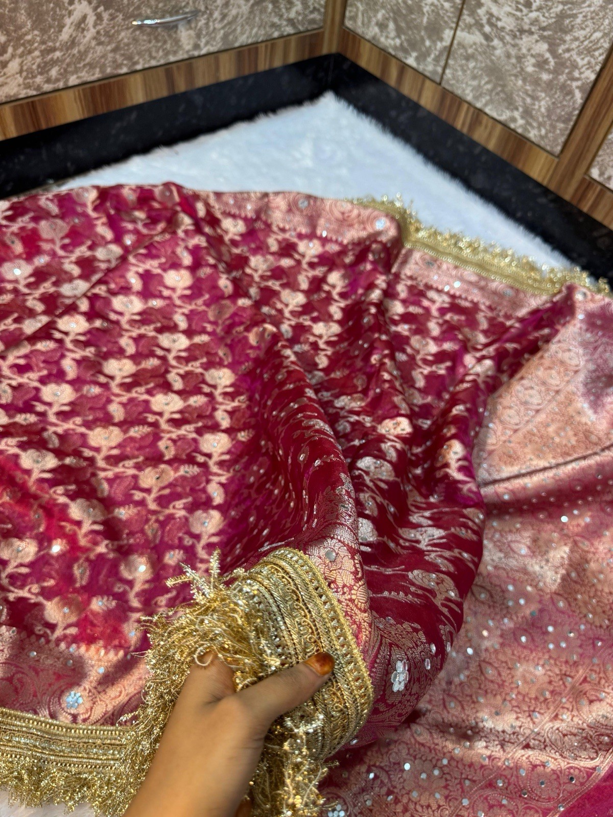 Tissue Silk Saree Banarsi Saree Wedding Saree For Women Indian Sarees Silk Sari