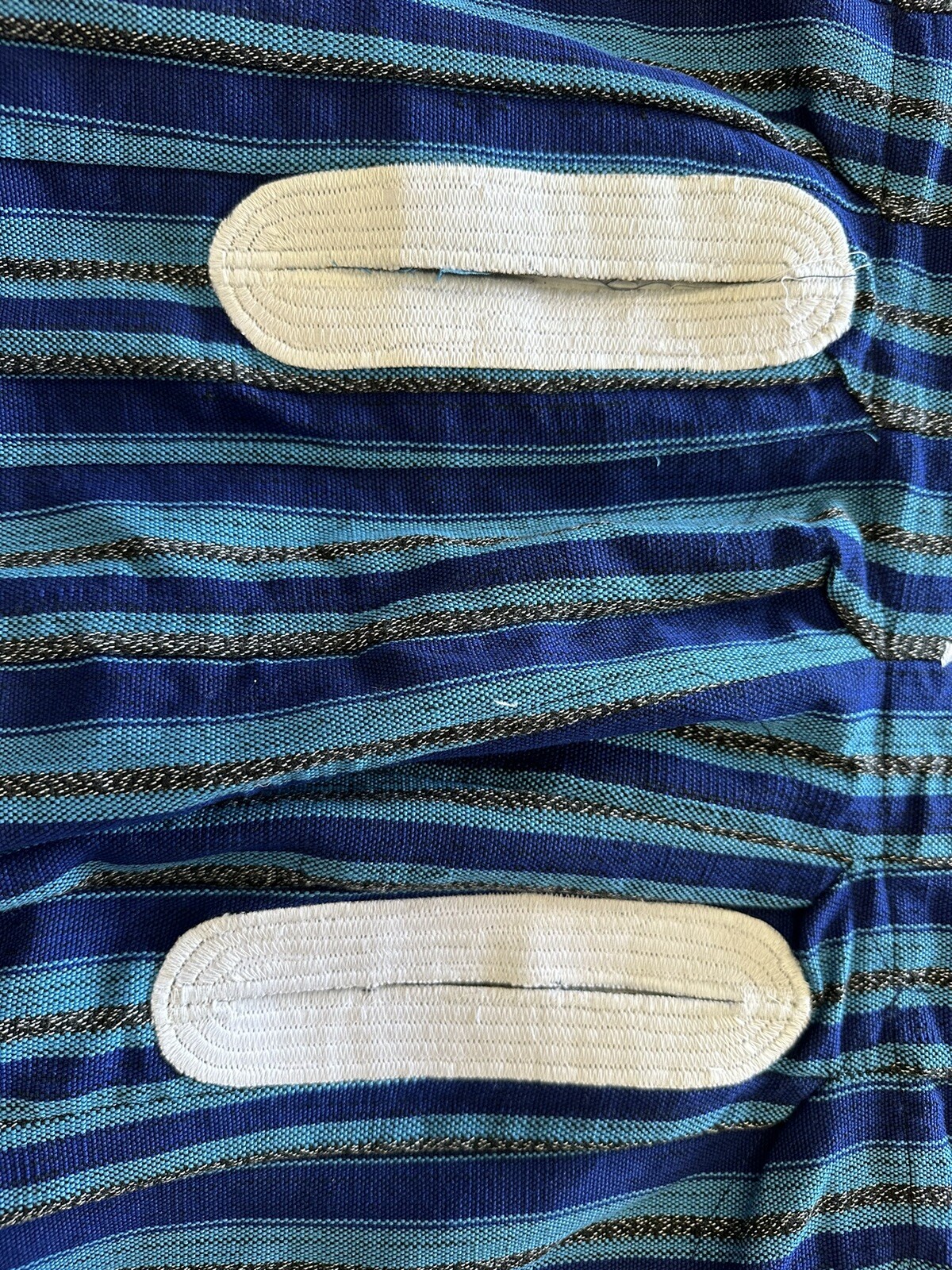 Authentic African Hand Stitched Ghana Smock Kente Fugu Batakari Men Top Blue