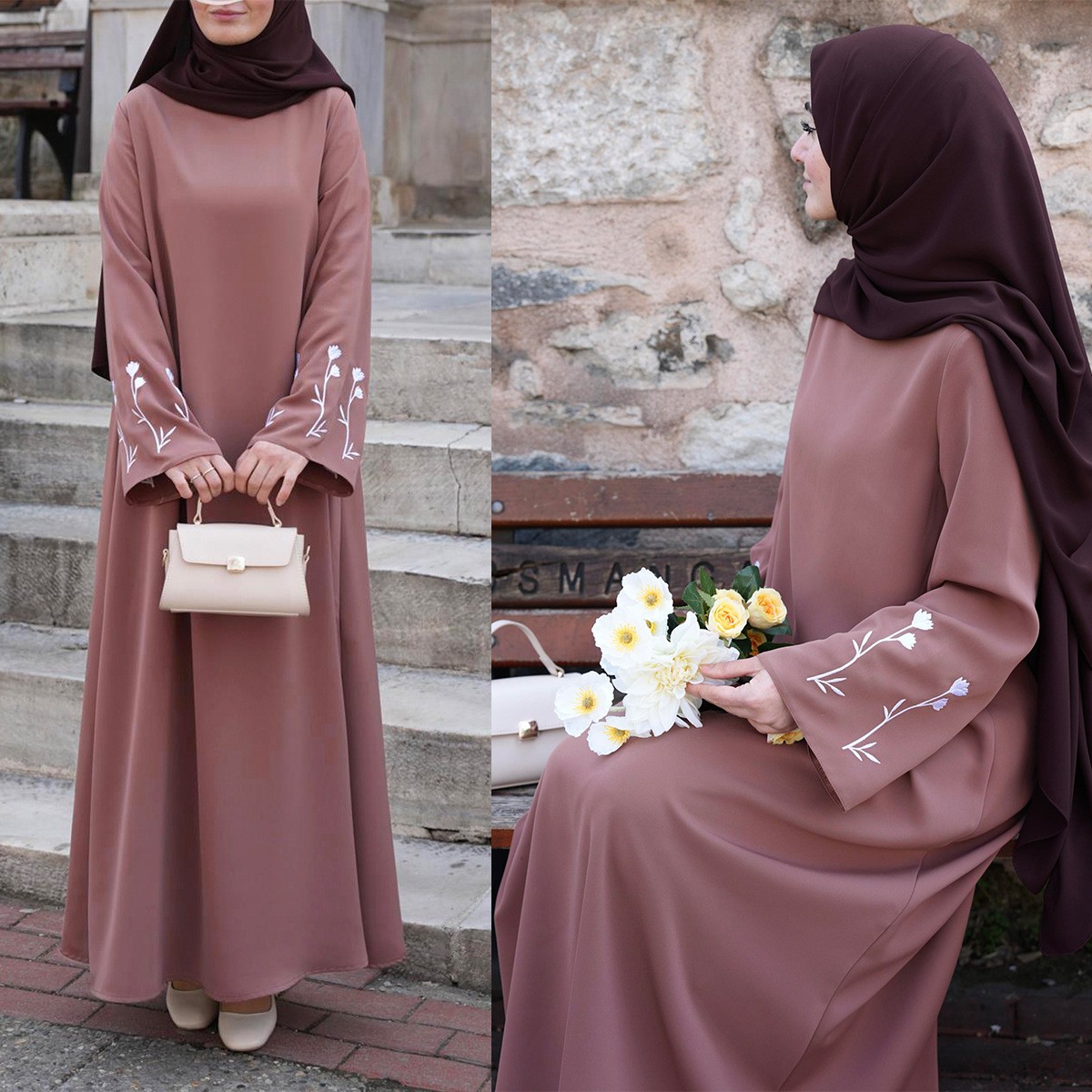 Dubai Women Abaya Long Robes Turkey Kaftan Casual Embroidery Caftan Ramadan Gown