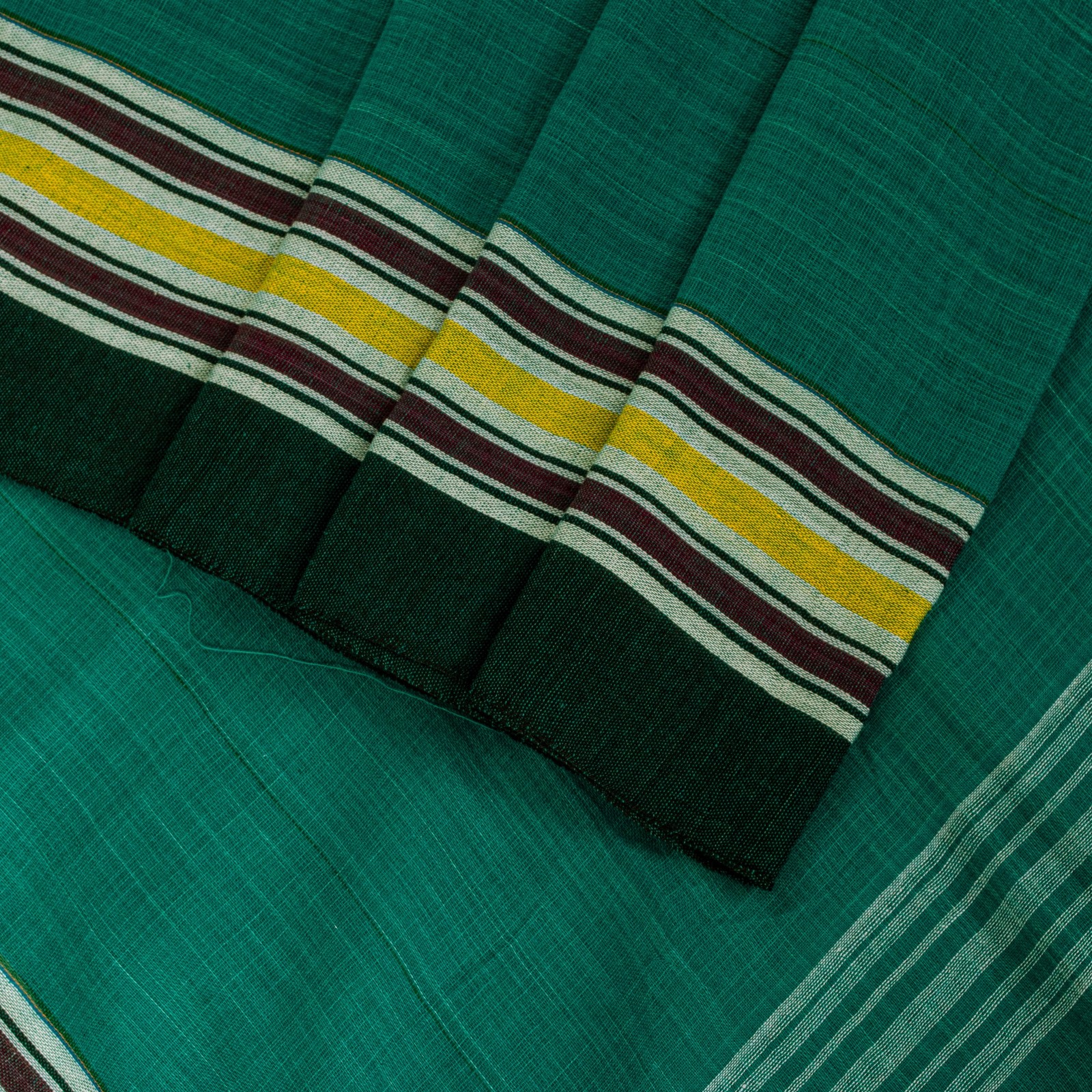 Sanskriti Vintage Blue 100% Pure Cotton Saree Tant Hand Woven Bengali Sari 5.5Yd