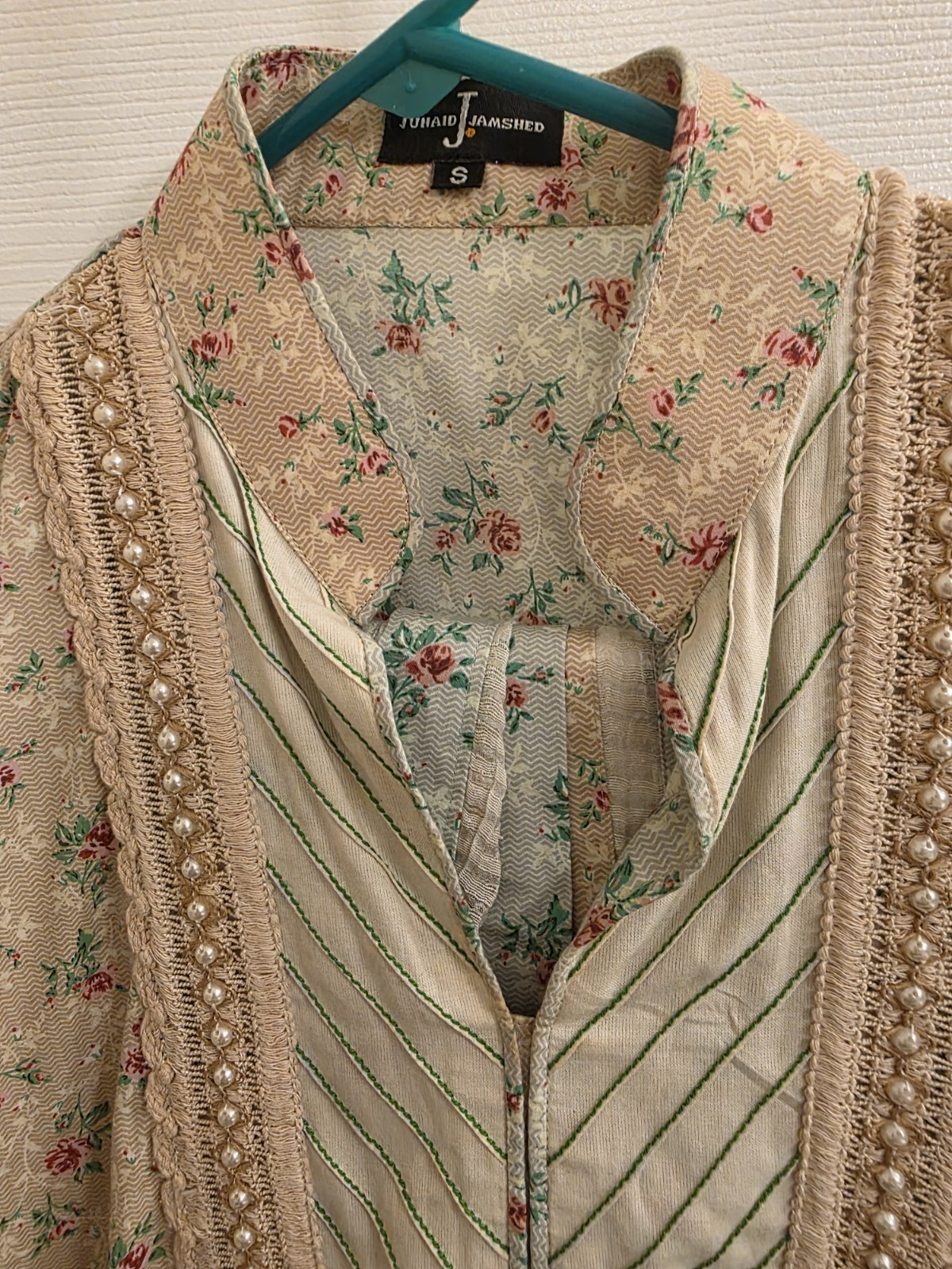 Junaid Jamshed J. Floral Print Long Kurti Shirt Dupatta Set Size S Desi Western