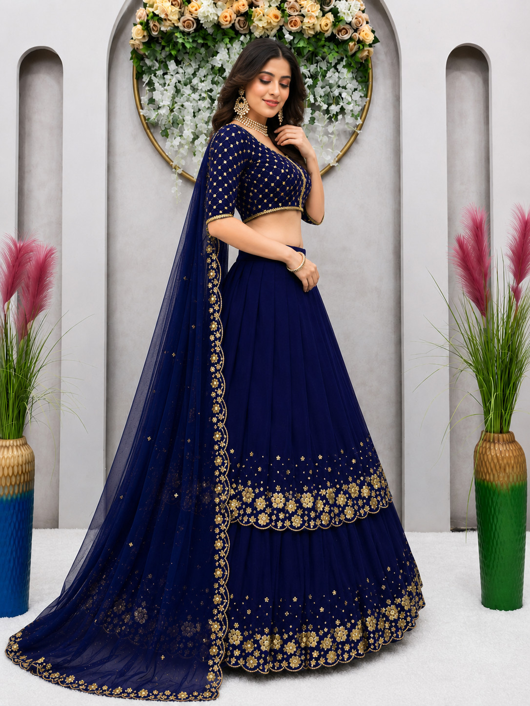 DESIGNER LEHENGA CHOLI INDIAN BOLLYWOOD WEDDING PARTY PAKISTANI WEAR READYMADE