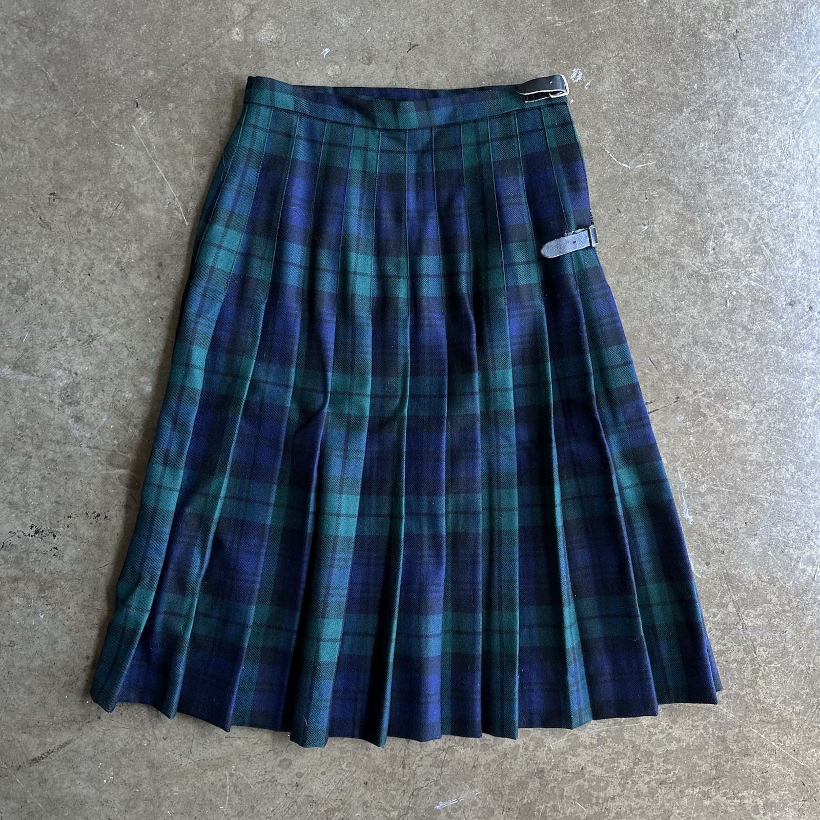 Vtg Hector Russel 100% Wool Adjustable-Waist Plaid Tartan Scotland Kilt – 26×26