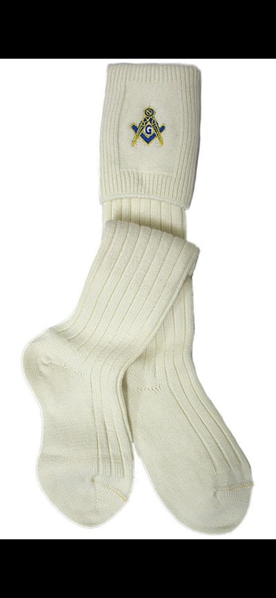 TW Masonis Embroidered Wool Blend Kilt Hose Socks for Mens