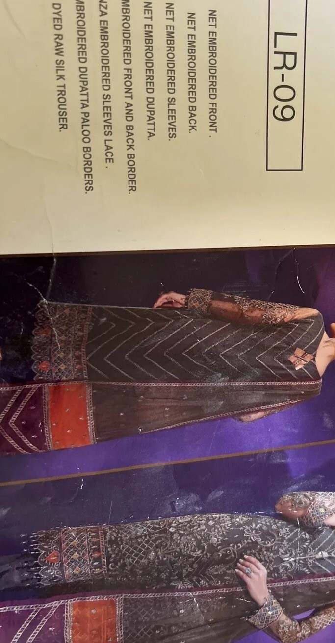 EMAAN ADEEL pakistani ready to wear salwar kameez Net organza With Raw Silk Pant