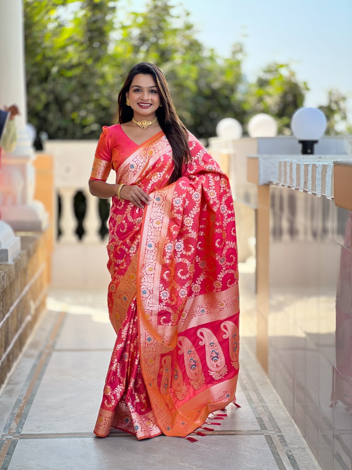 NEW SAREE BLOUSE NEW SARI INDIAN WEDDING DESIGNER PAKISTANI PARTY WEAR BOLLYWOOD