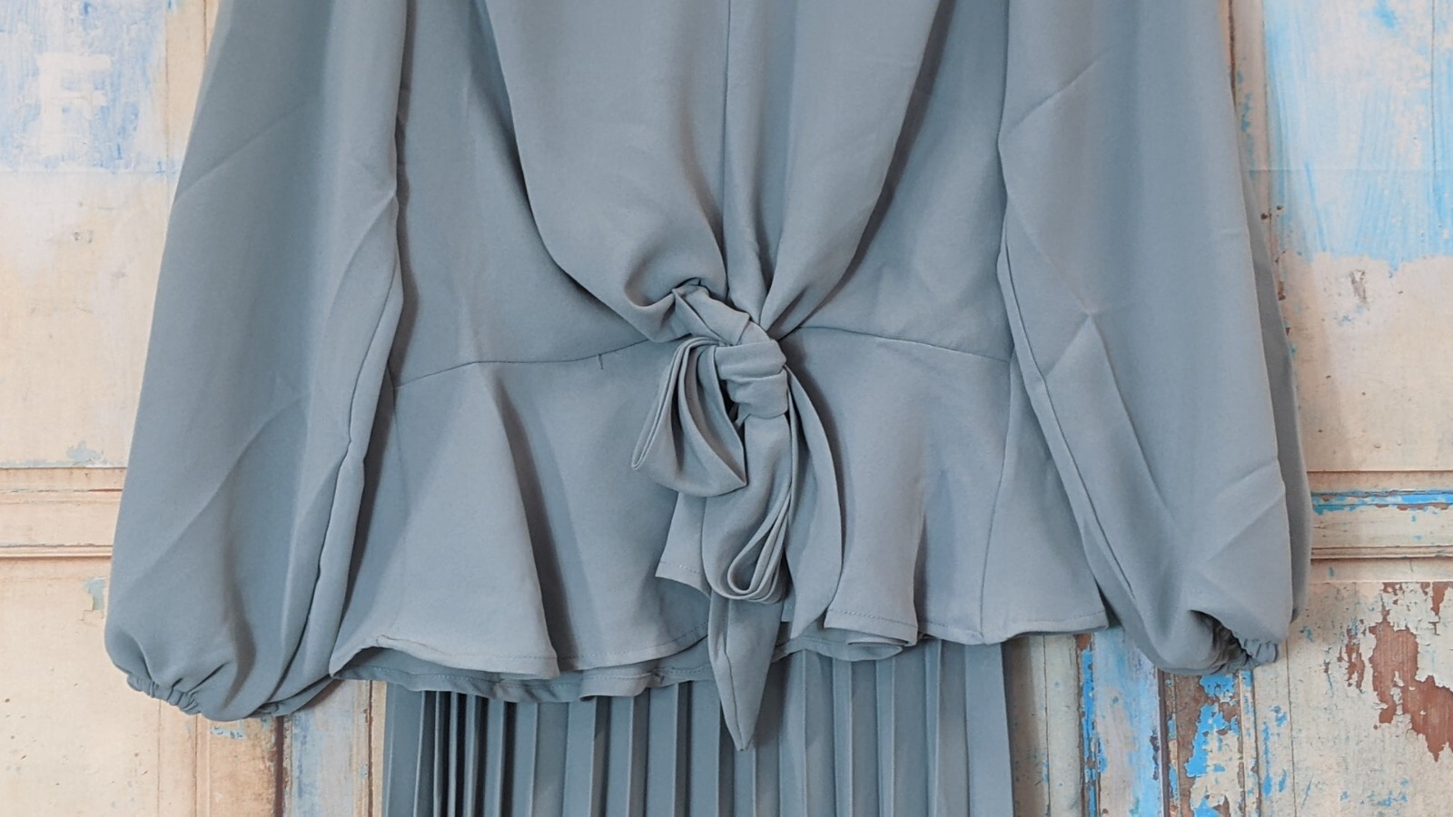Shrup Womens Size Small Blue Modern Islamic Pleated Skirt Suit Dress 2 Piece