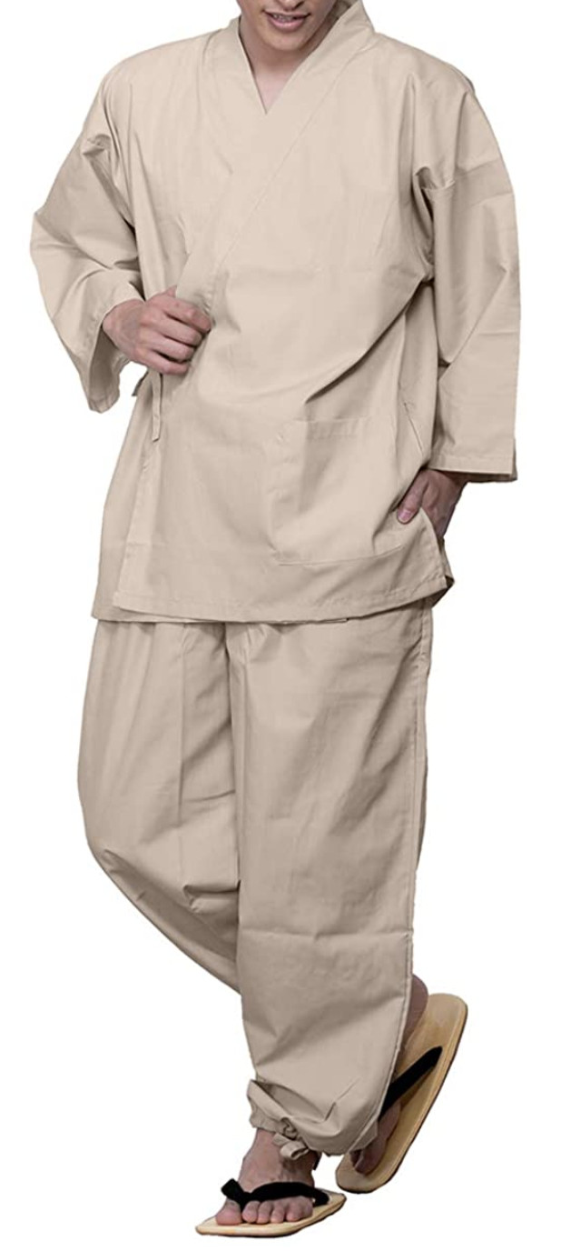 Japanese Traditional Working Wear Samue Clothing Relax Wear Polyester Japan