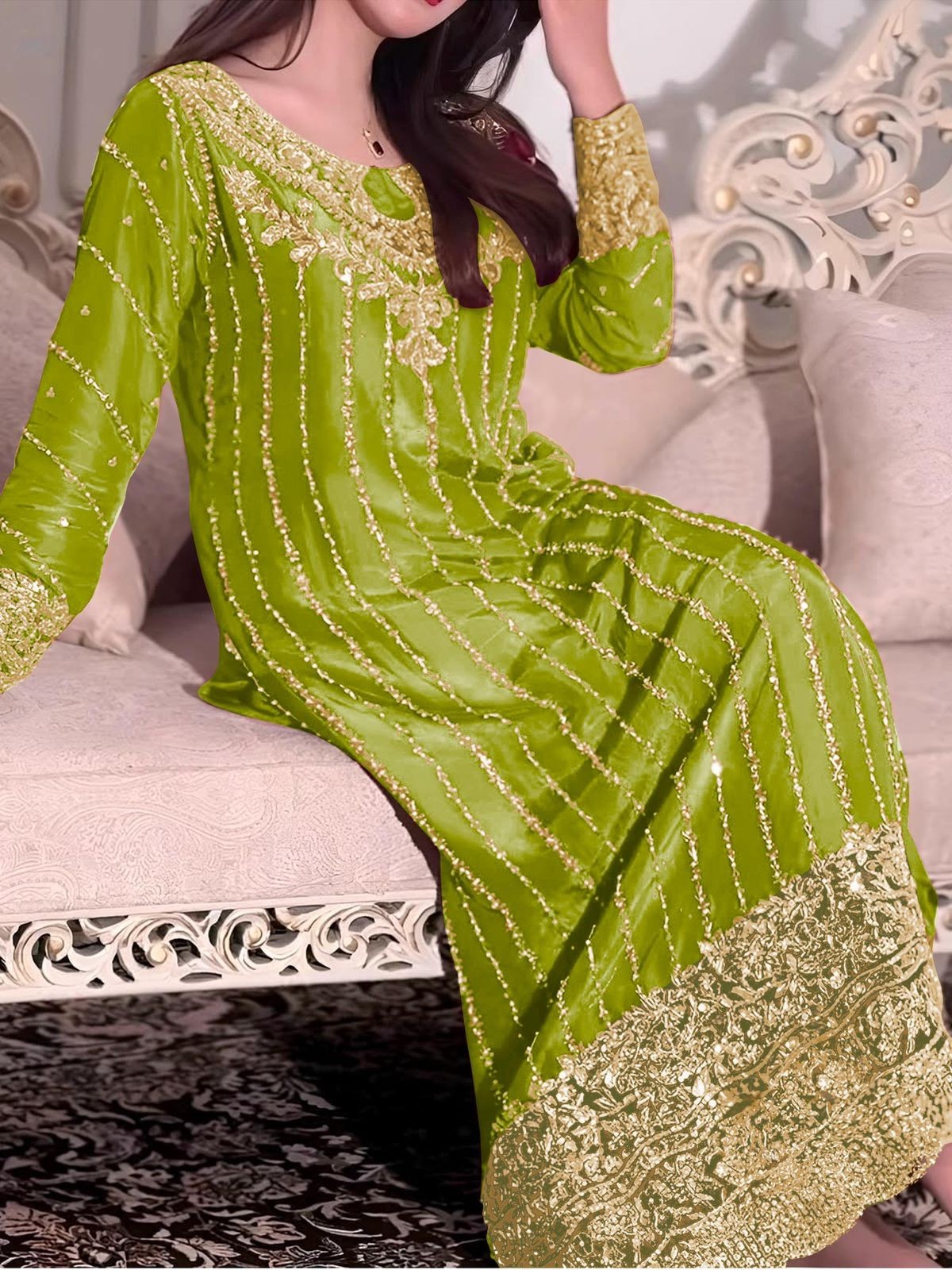 Designer Indian Pakistani top plazzo Bollywood Dress Party Wear Suit wedding