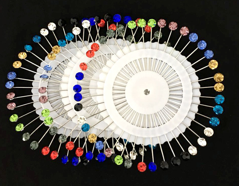 40Pcs Muslim Women Hijab Pins Rhinestone Shawl Brooch Safety Headwear Islamic