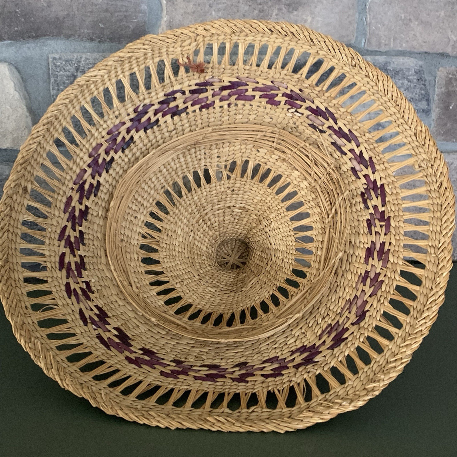 Mokorotlo Traditional Native African Woven Round Conical Hat 14”