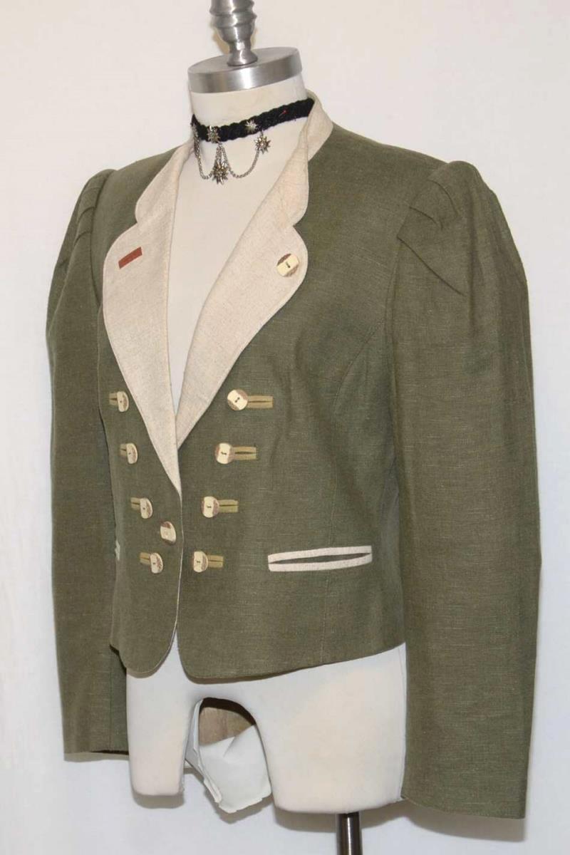 Soft GREEN ~ LINEN German Women Sport Riding Hunting Western JACKET Coat / 10 M