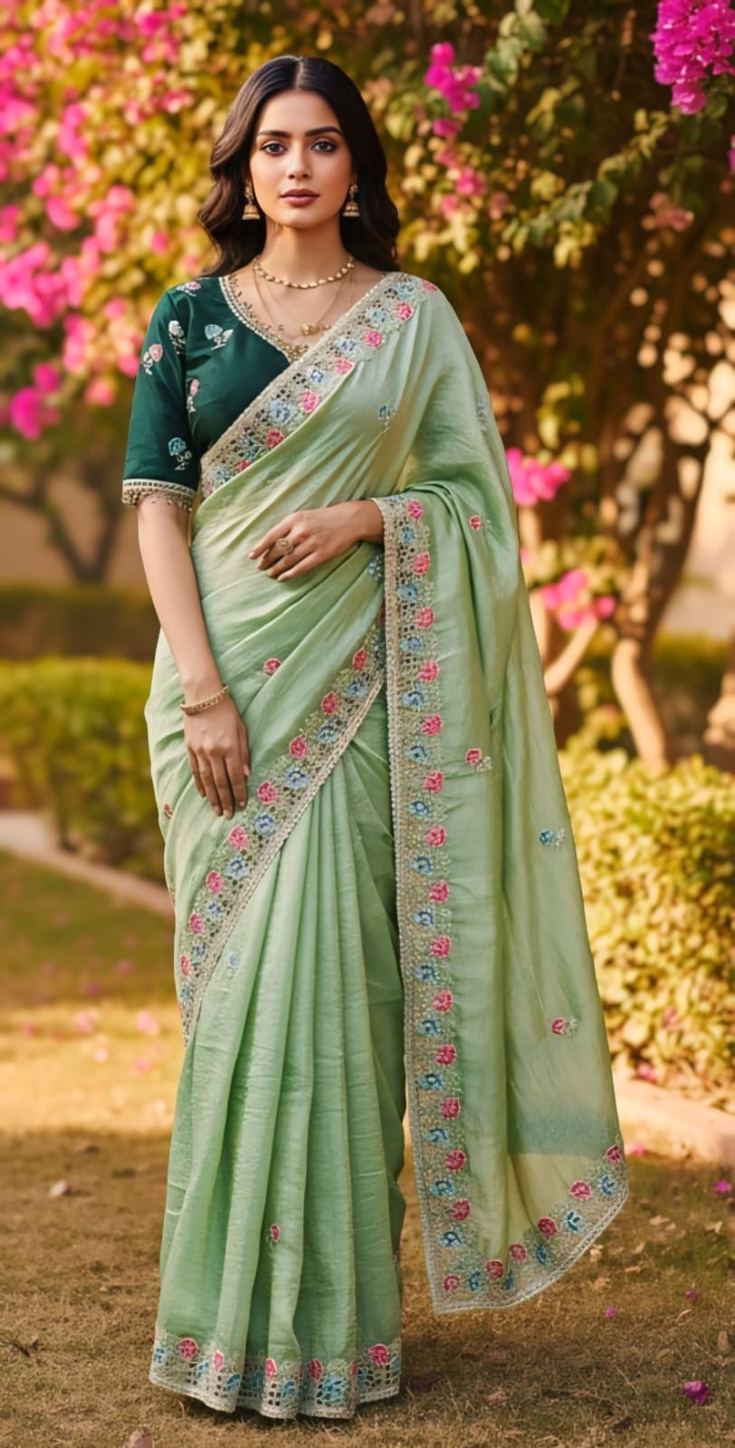 SARI INDIAN PAKISTANI WEDDING SAREE BLOUSE NEW DESIGNER BOLLYWOOD PARTY WEAR