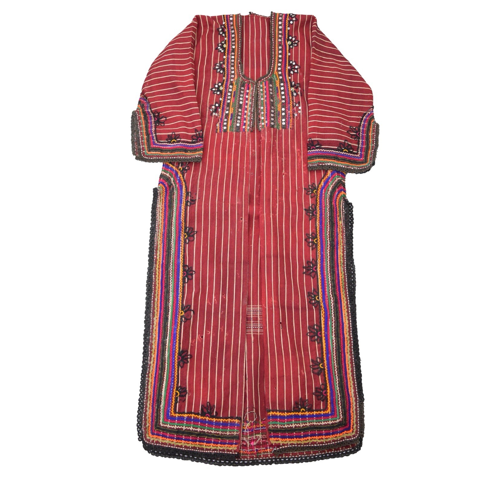 Vintage 1970s Heavily Hand-Stitched Embroidered Beaded Embellished Moroccan Robe