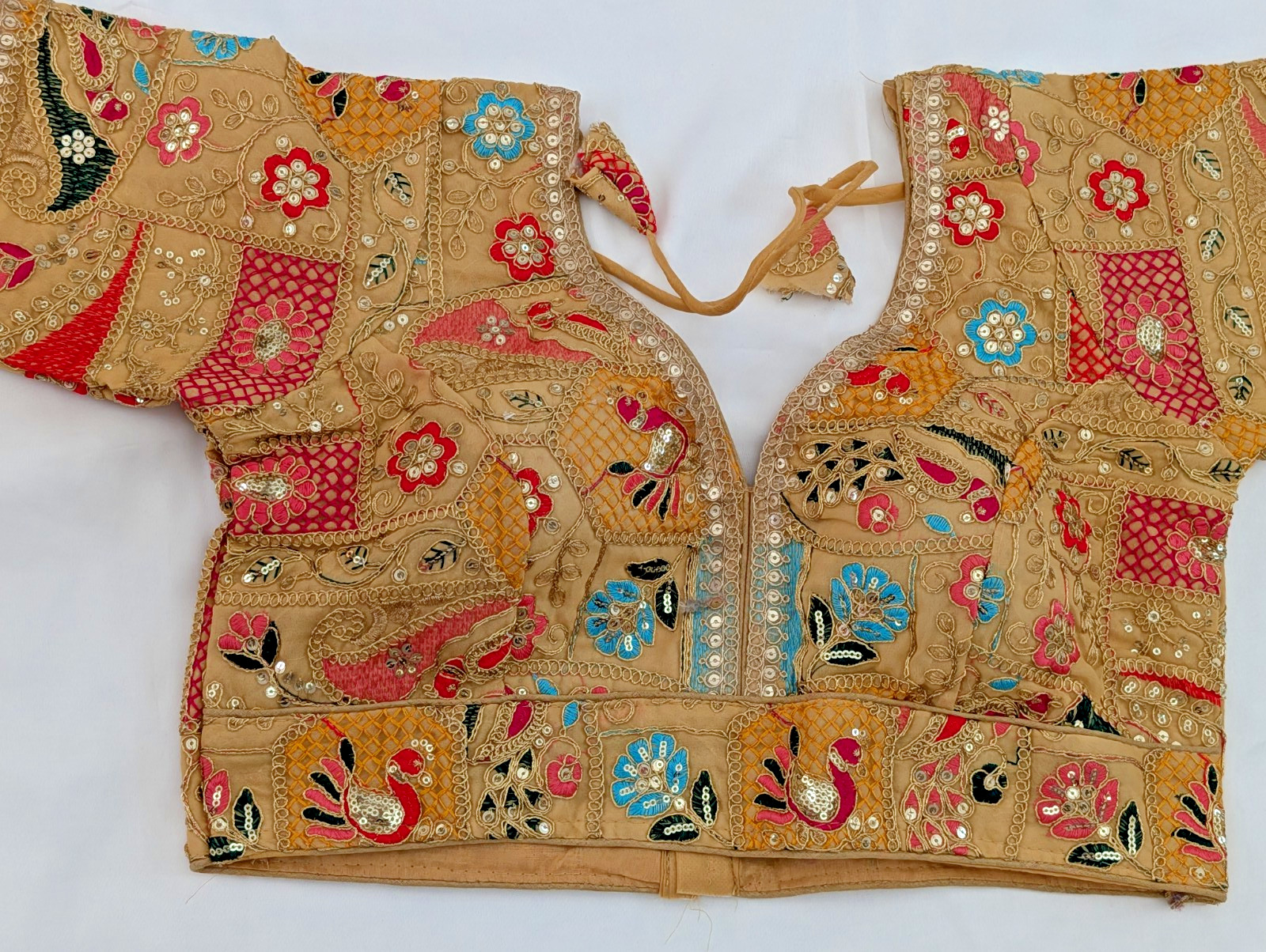 Blouse Choli Embroidery Seuin Padded U-Neck Back Closure Ready Made Party Wear