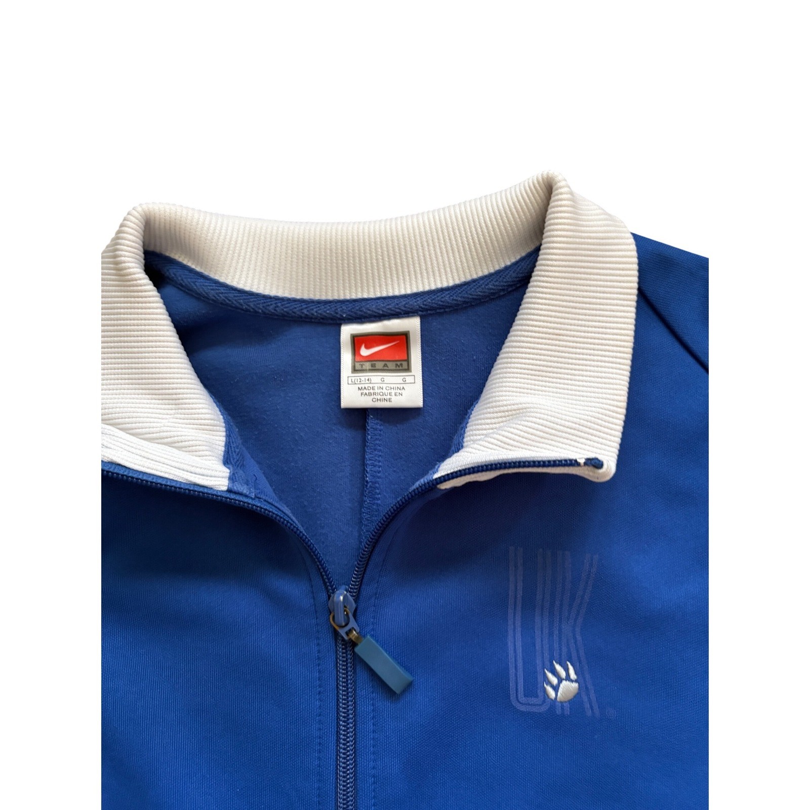 2000s Nike Team Kentucky Wildcats Womens Large Track Jacket Blue White Full Zip