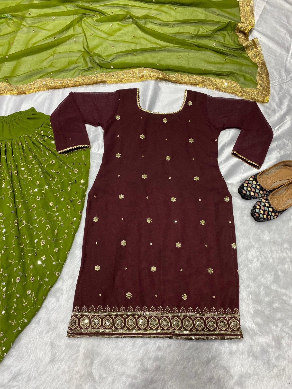 DRESS BOLLYWOOD SUIT PAKISTANI INDIAN WEDDING DHOTI TOP SALWAR KAMEEZ PARTY WEAR