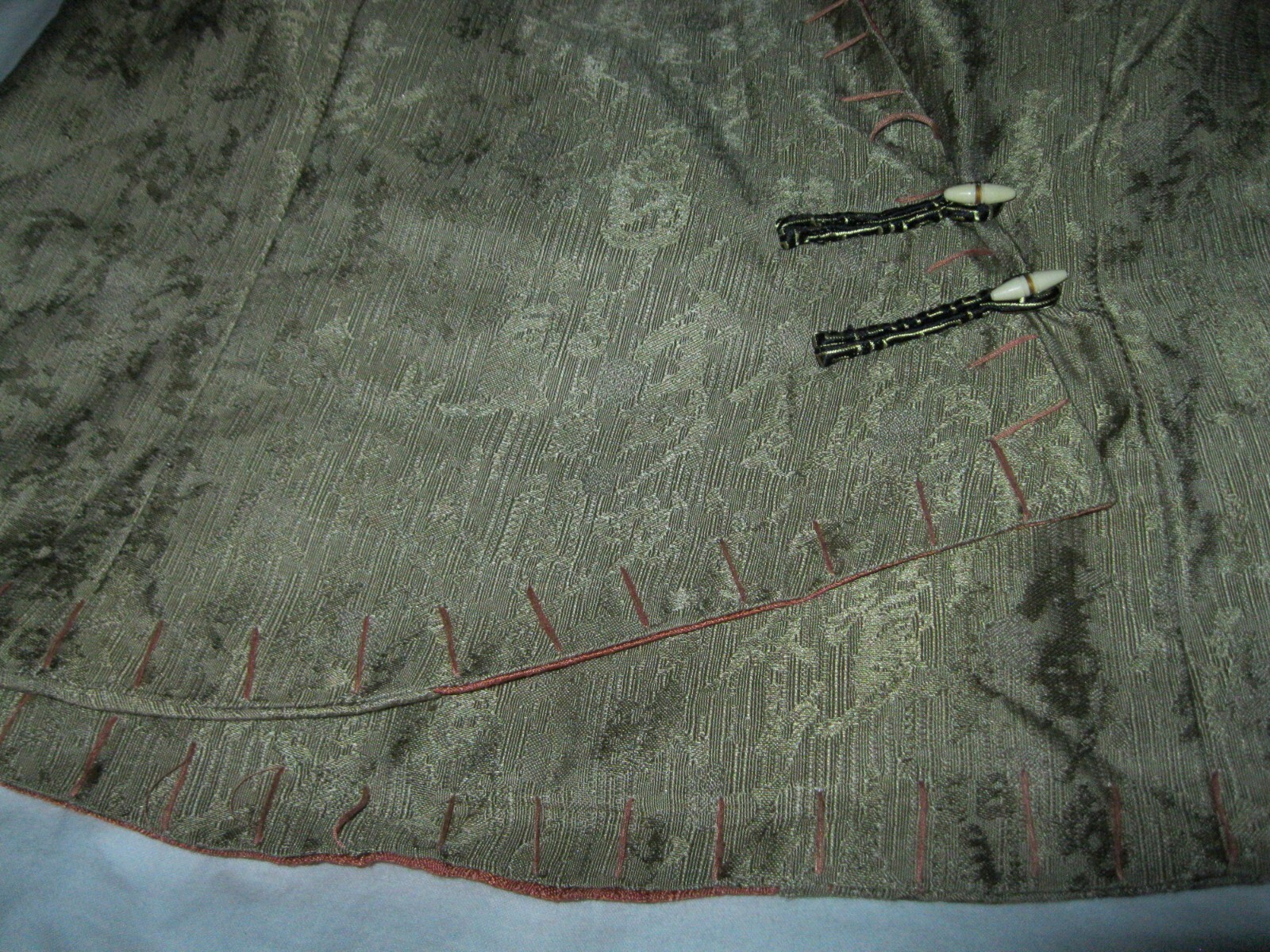 SILVER DRAGON LABEL, SILK/POLY JACKET SZ.XS/S, NEW GREEN/ORANGE, LINED